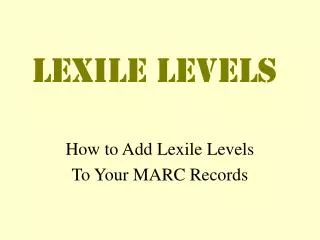 Lexile levels