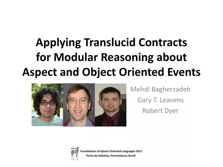 applying translucid contracts for modular reasoning about aspect and object oriented events