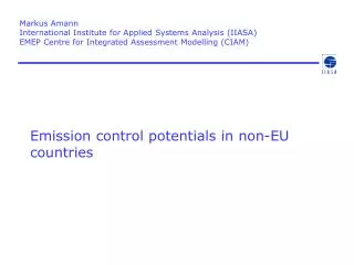 Emission control potentials in non-EU countries