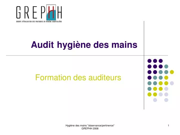 audit hygi ne des mains