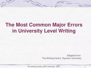 The Most Common Major Errors in University Level Writing