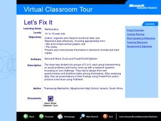 Learning Areas Levels Objectives Software Description Author