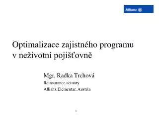 optimalizace zajistn ho programu v ne ivotn poji ovn