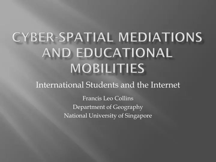 cyber spatial mediations and educational mobilities