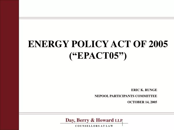 energy policy act of 2005 epact05