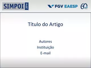 t tulo do artigo