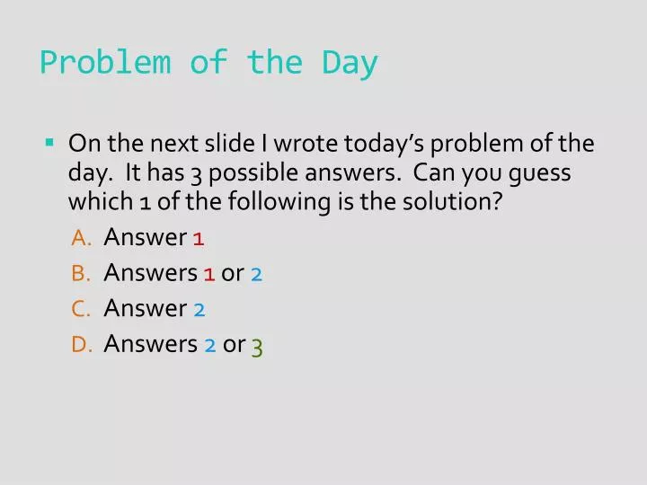 problem of the day