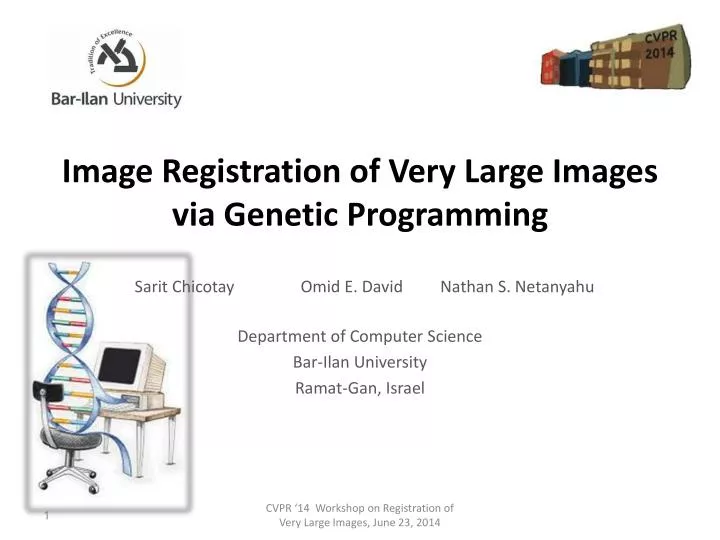 image registration of very large images via genetic programming