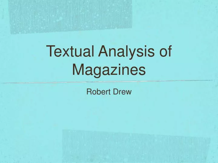 textual analysis of magazines