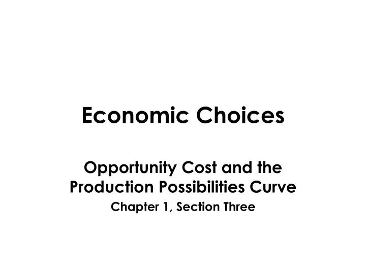 economic choices