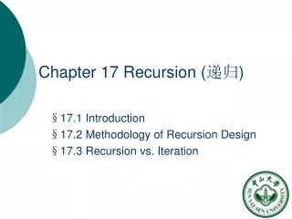Chapter 17 Recursion ( ?? )
