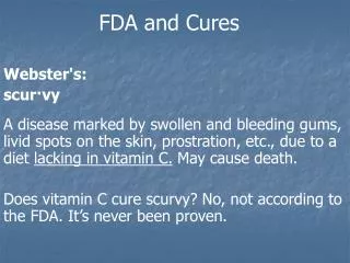 FDA and Cures