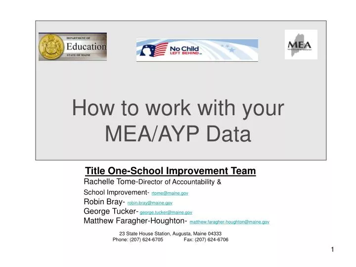 how to work with your mea ayp data