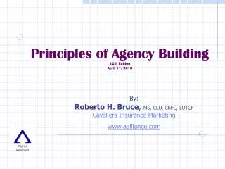 Principles of Agency Building 12th Edition April 11, 2010