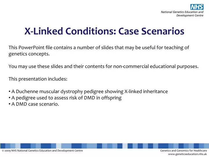 x linked conditions case scenarios