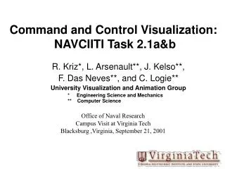 Command and Control Visualization: NAVCIITI Task 2.1a&amp;b