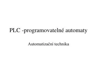 plc programovateln automaty