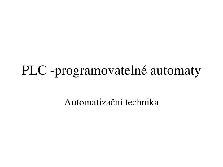 plc programovateln automaty