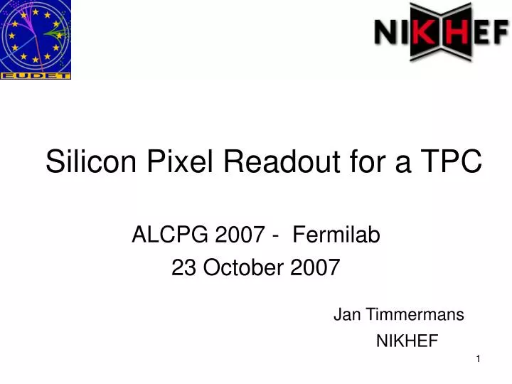 silicon pixel readout for a tpc