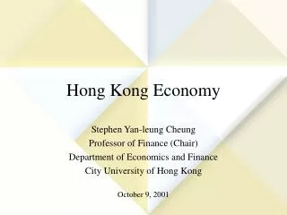 Hong Kong Economy