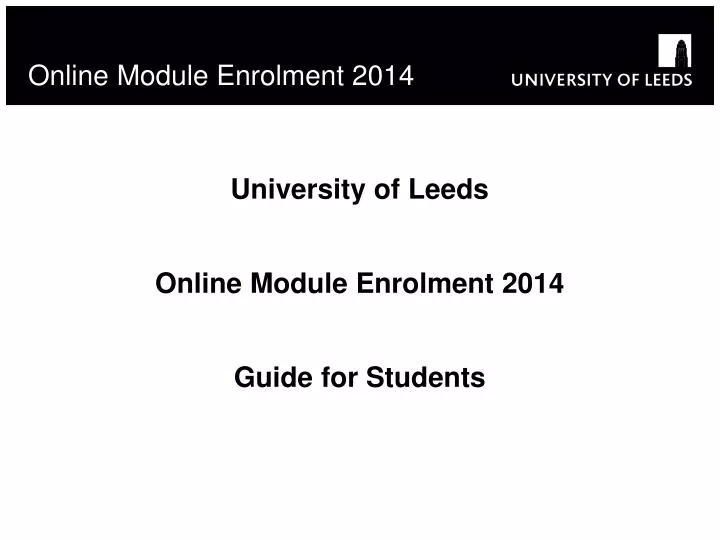 online module enrolment 2014
