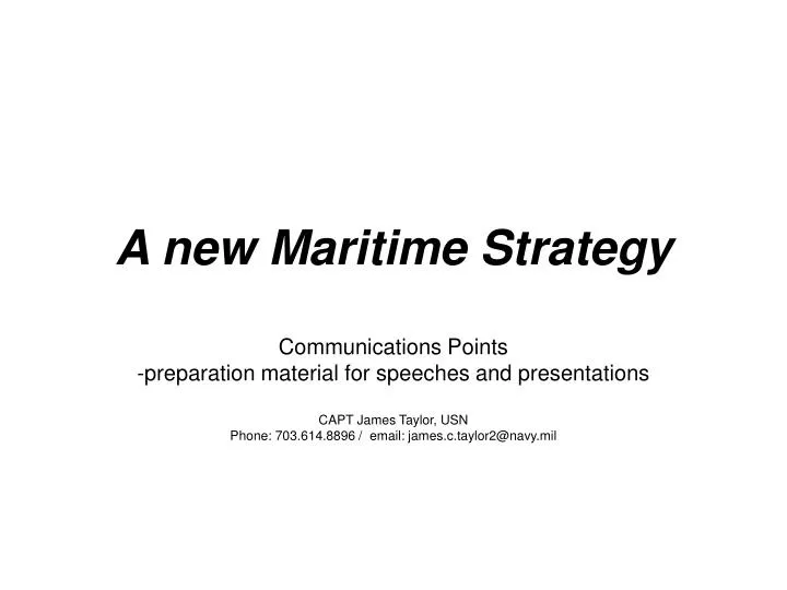 a new maritime strategy