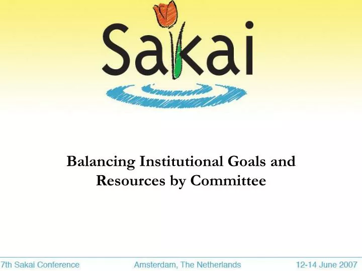 balancing institutional goals and resources by committee