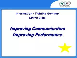 information training seminar march 2006