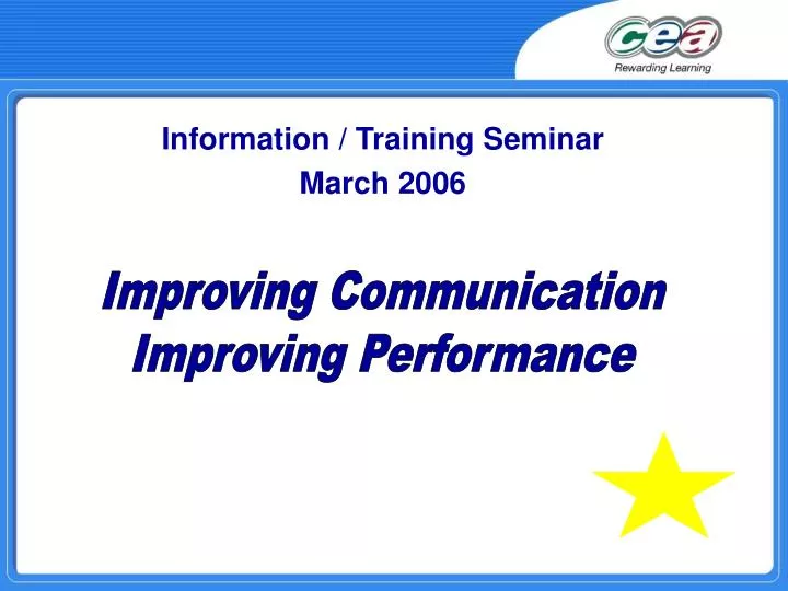 information training seminar march 2006