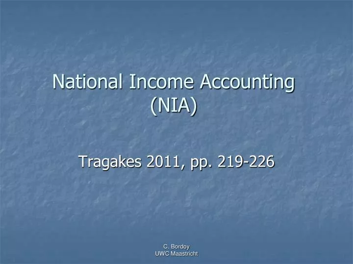 national income accounting nia