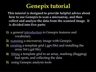 Genepix tutorial