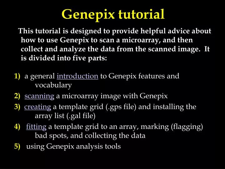 genepix tutorial