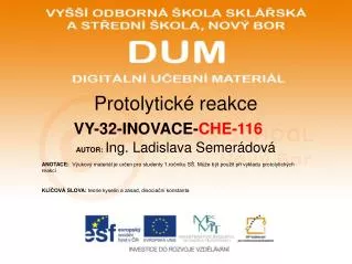 protolytick reakce