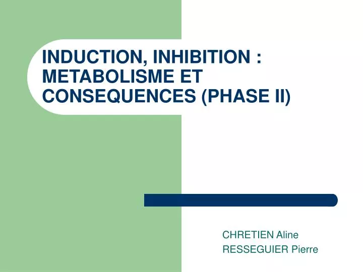 induction inhibition metabolisme et consequences phase ii