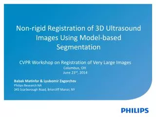 Non-rigid Registration of 3D Ultrasound Images Using Model-based Segmentation