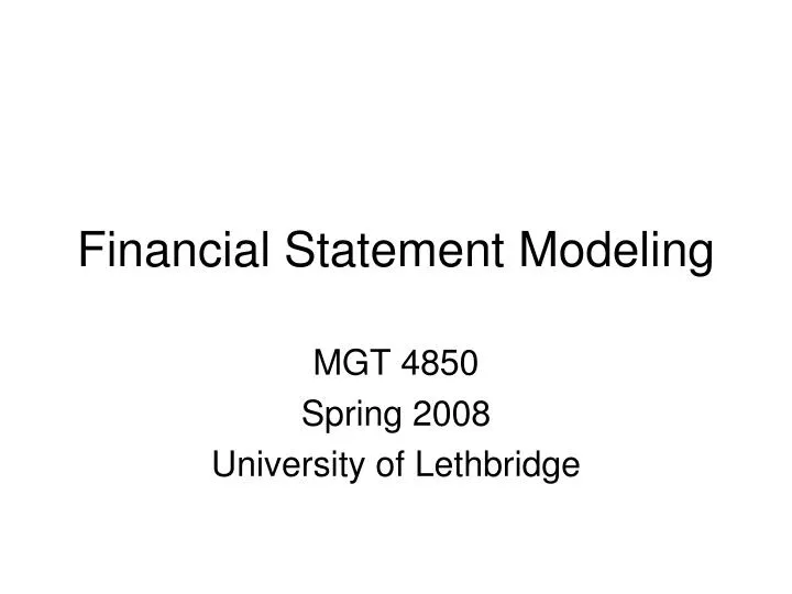 financial statement modeling