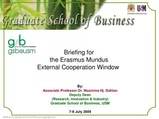 Briefing for the Erasmus Mundus External Cooperation Window