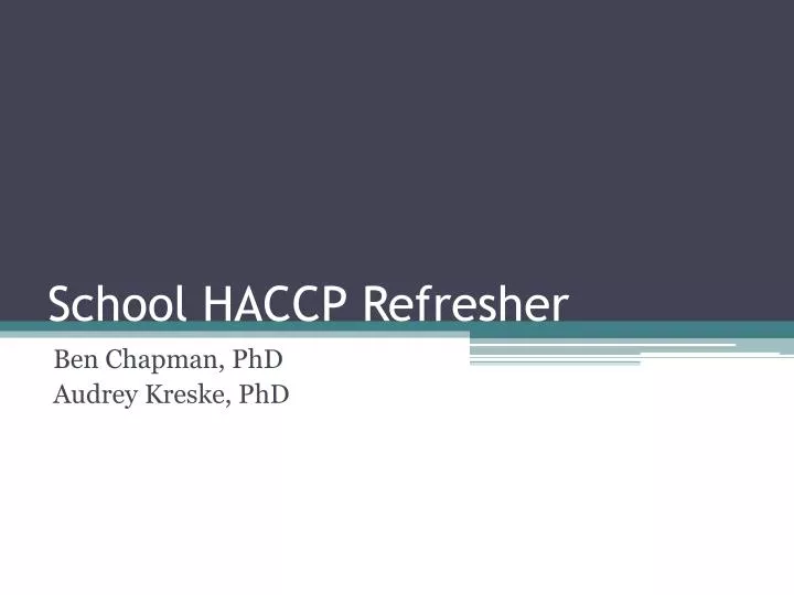 school haccp refresher