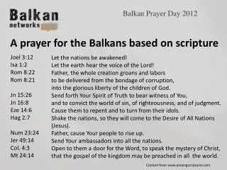 Balkan Prayer Day 2012