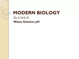 MODERN BIOLOGY