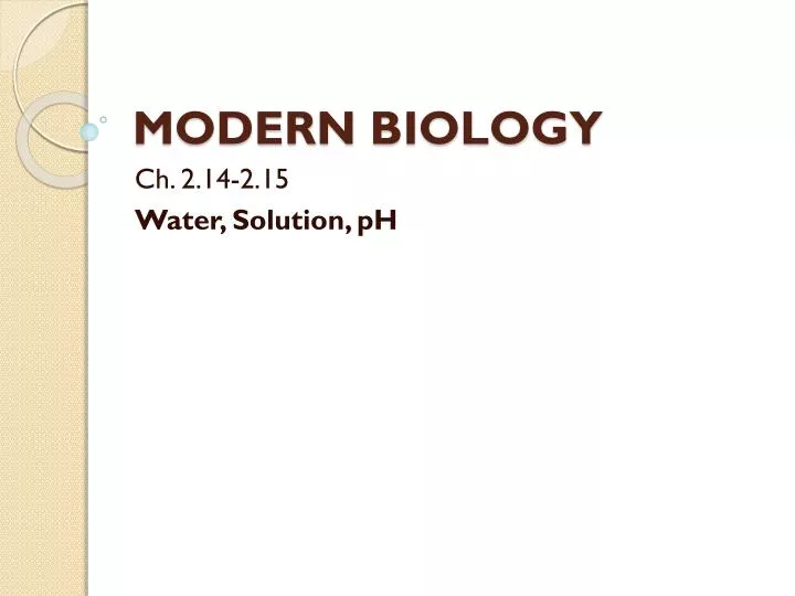 modern biology