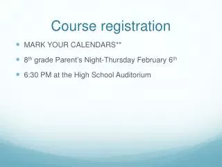 course registration