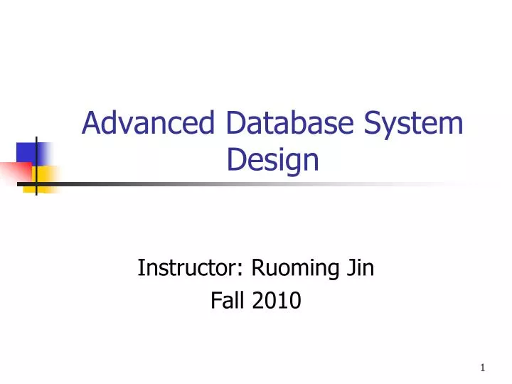 advanced database system design