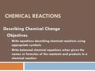 Chemical Reactions