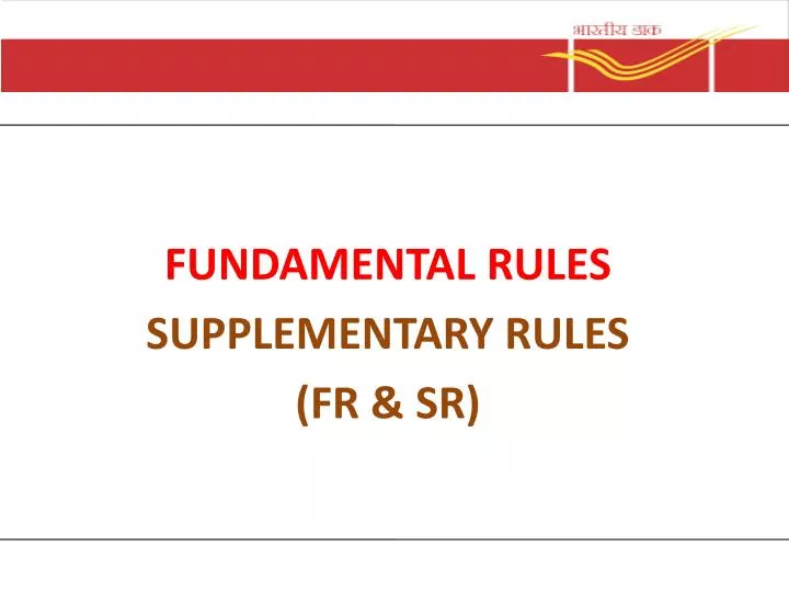 fundamental rules supplementary rules fr sr