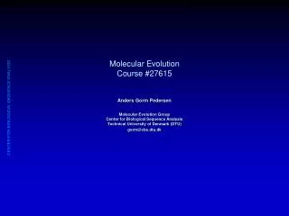 Molecular Evolution Course #27615