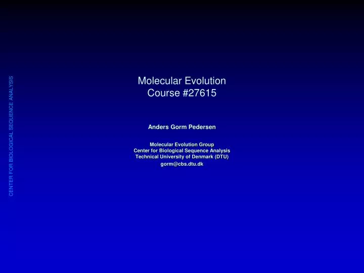 molecular evolution course 27615