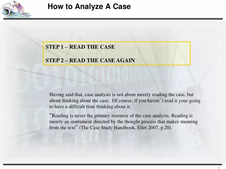 how to analyze a case