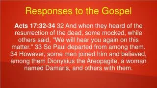 responses to the gospel