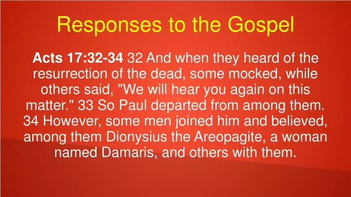 responses to the gospel